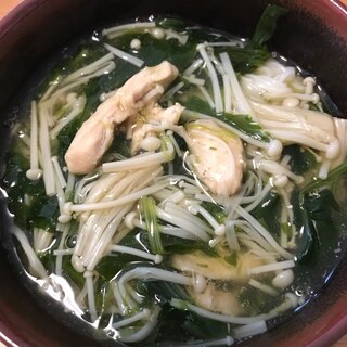 ほうれん草とエノキのあんかけにゅうめん